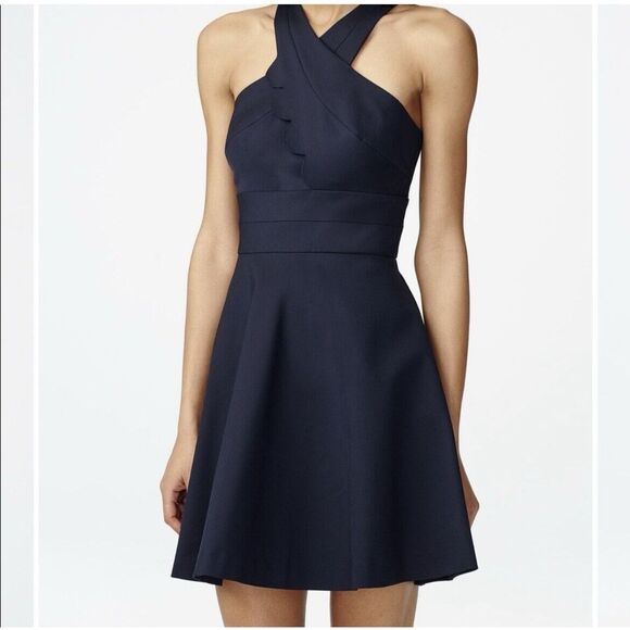 Armani Exchange Fit And Flare Dress - Size 12 - Navy Blue - Picture 1 of 10